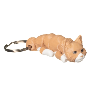 Jasnobrązowy kot manx brelok druk 3D